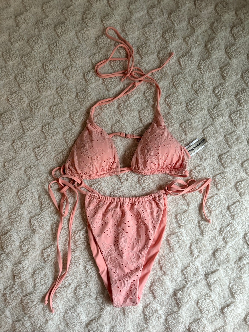 Dippin' Daisy's Pink Eyelet Bikini Top